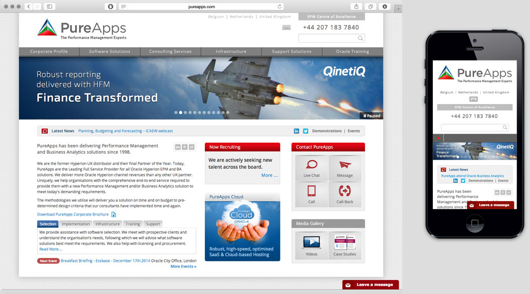 PureApps corporate website